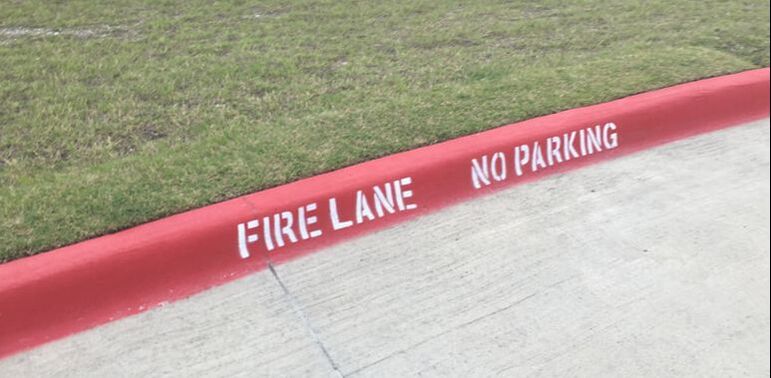 Fire lane striping in Hammond, Louisiana