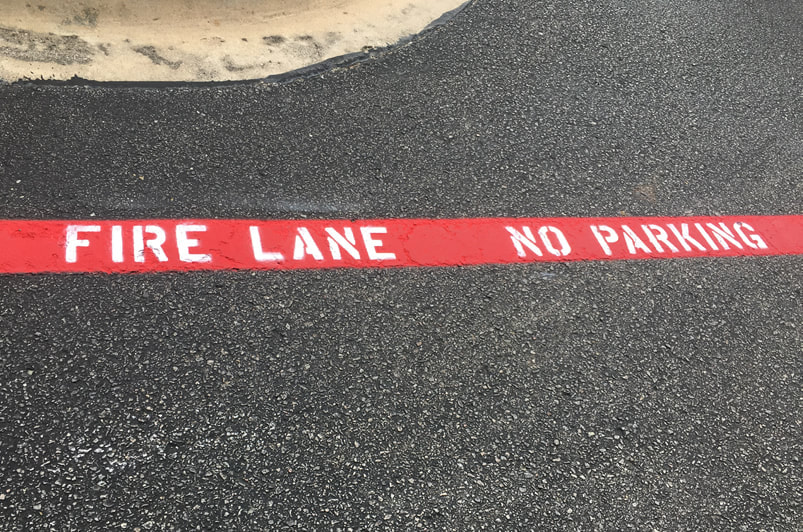 Fire lane striping in Hammond, LA